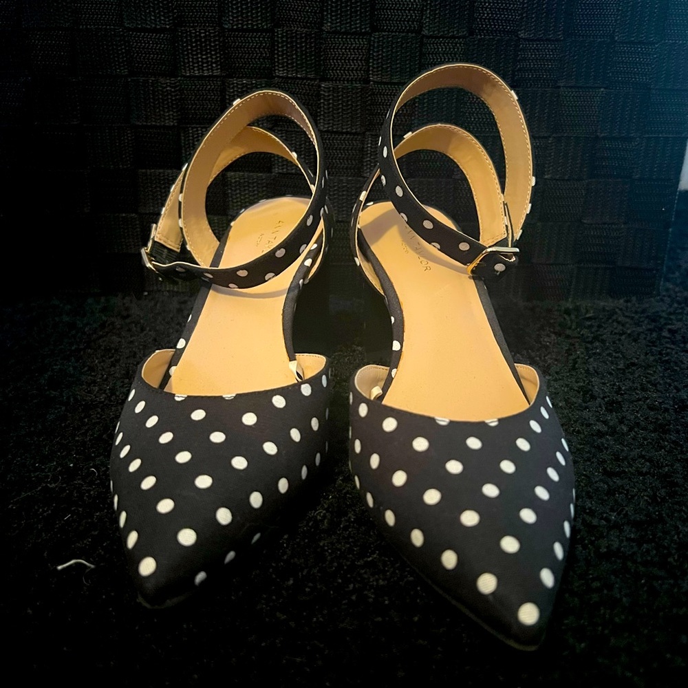 Ann Taylor Polka Dot Kitten Heels